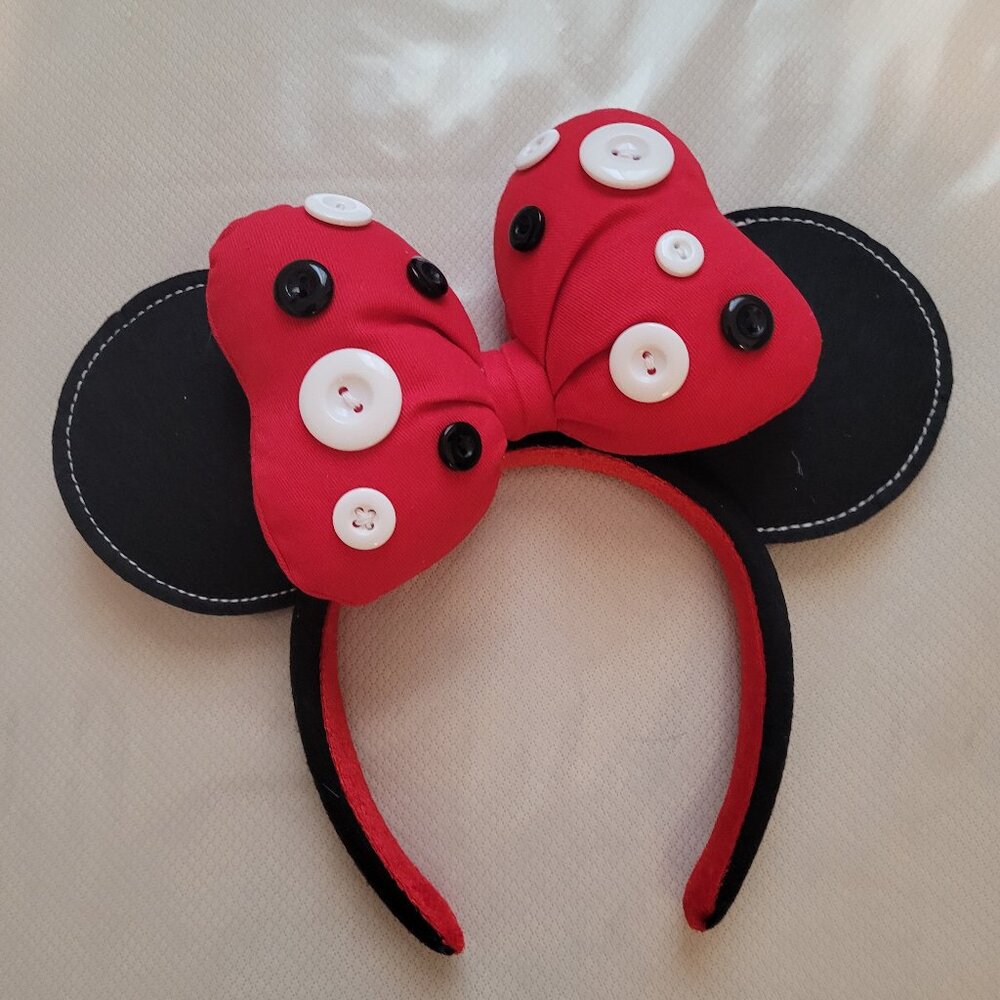 Disney Minnie Mouse Button Bow Ear Headband for Adults